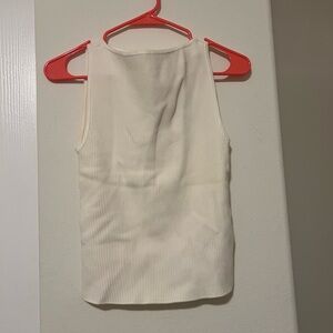 Abercrombie & Fitch Cream Ribbed Tank Top